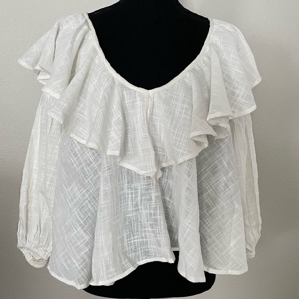 NWT Free People Zuri Ruffle Blouse